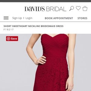 David’s Bridal Short Bridesmaids Dress